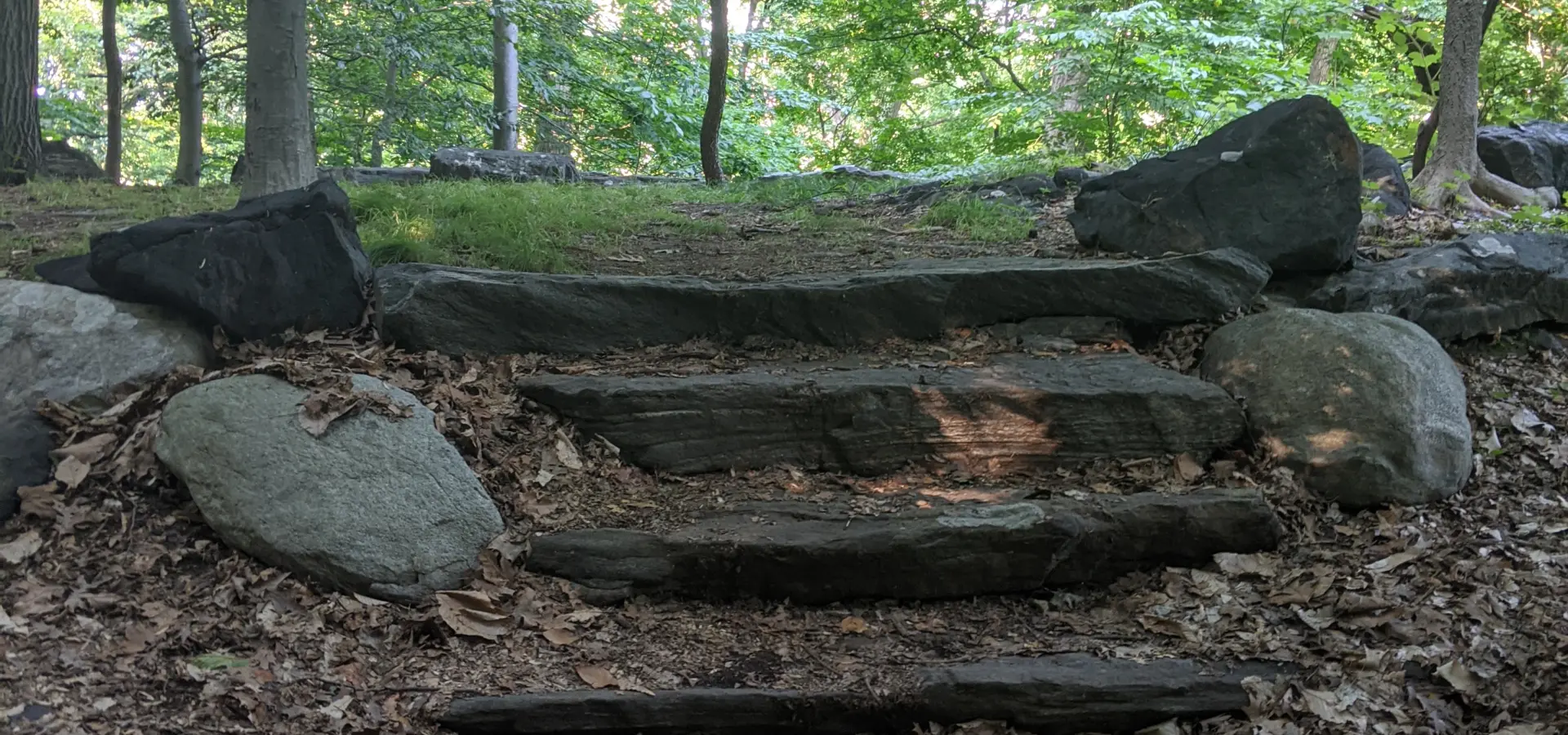 The Irvington Woods – Hermit’s Grave, Harriman Road, Macy Monument, Terrace, Steps