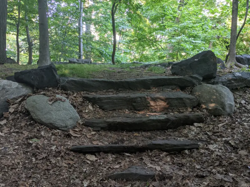 The Irvington Woods – Hermit’s Grave, Harriman Road, Macy Monument, Terrace, Steps